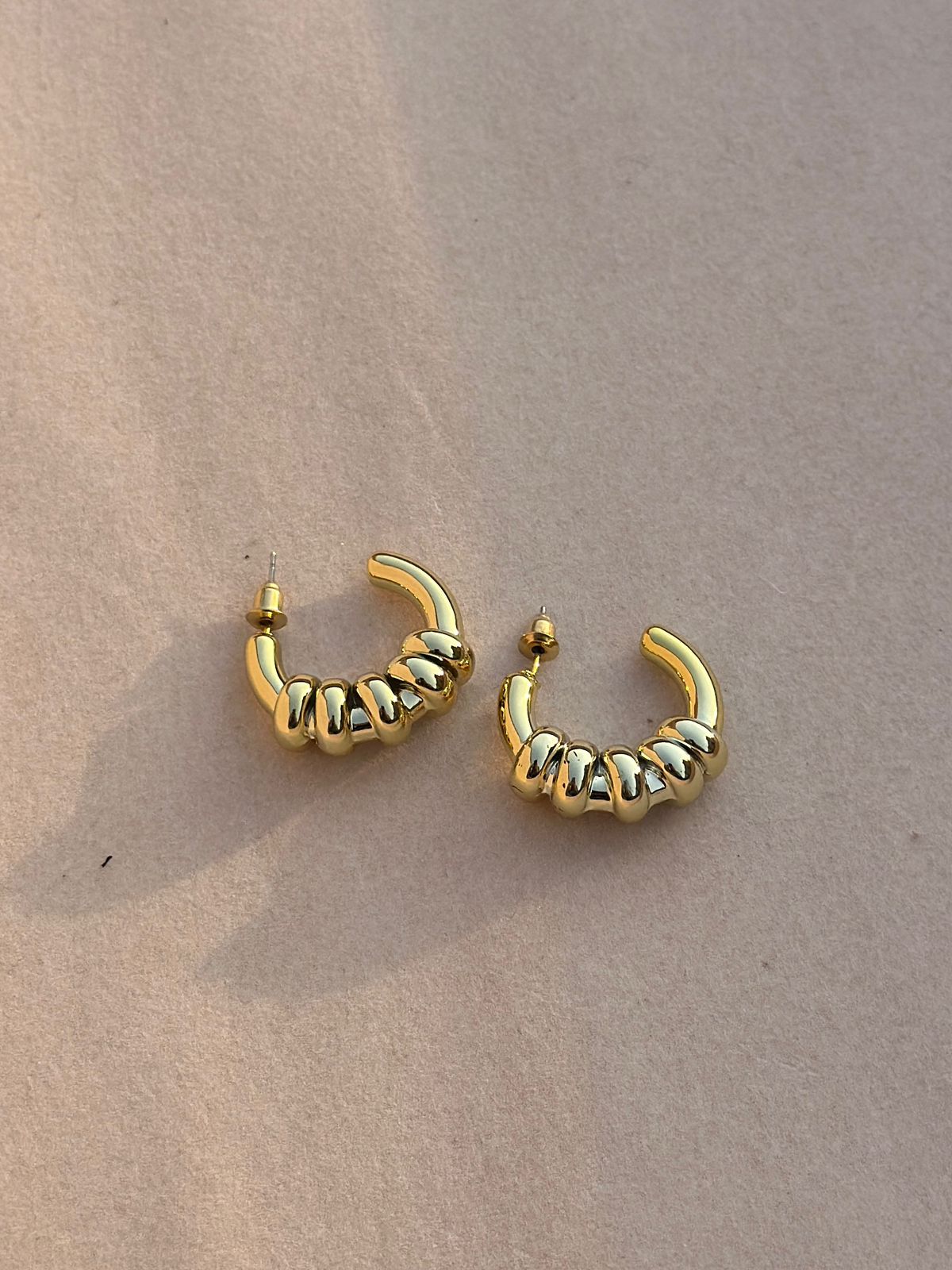 Golden Twist Hoops