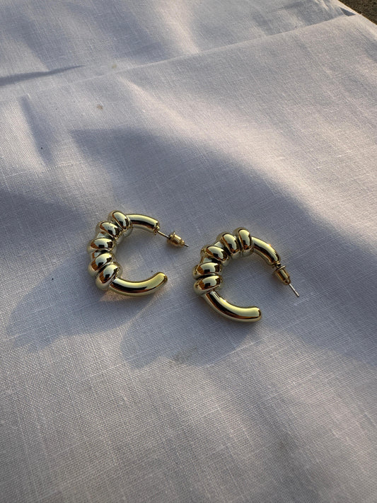 Golden Twist Hoops